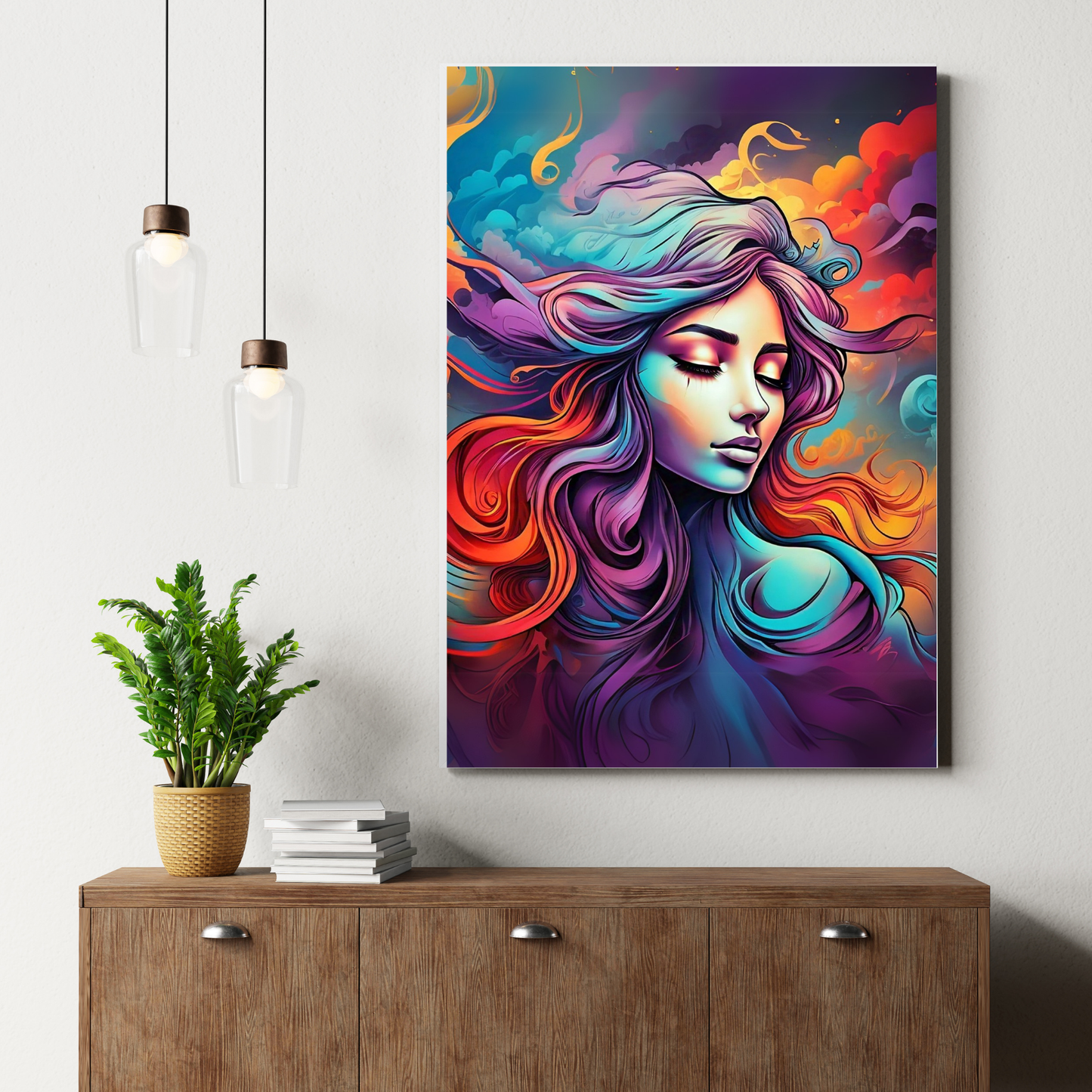 Goddess Glow - Vibrant Woman Portrait Painting