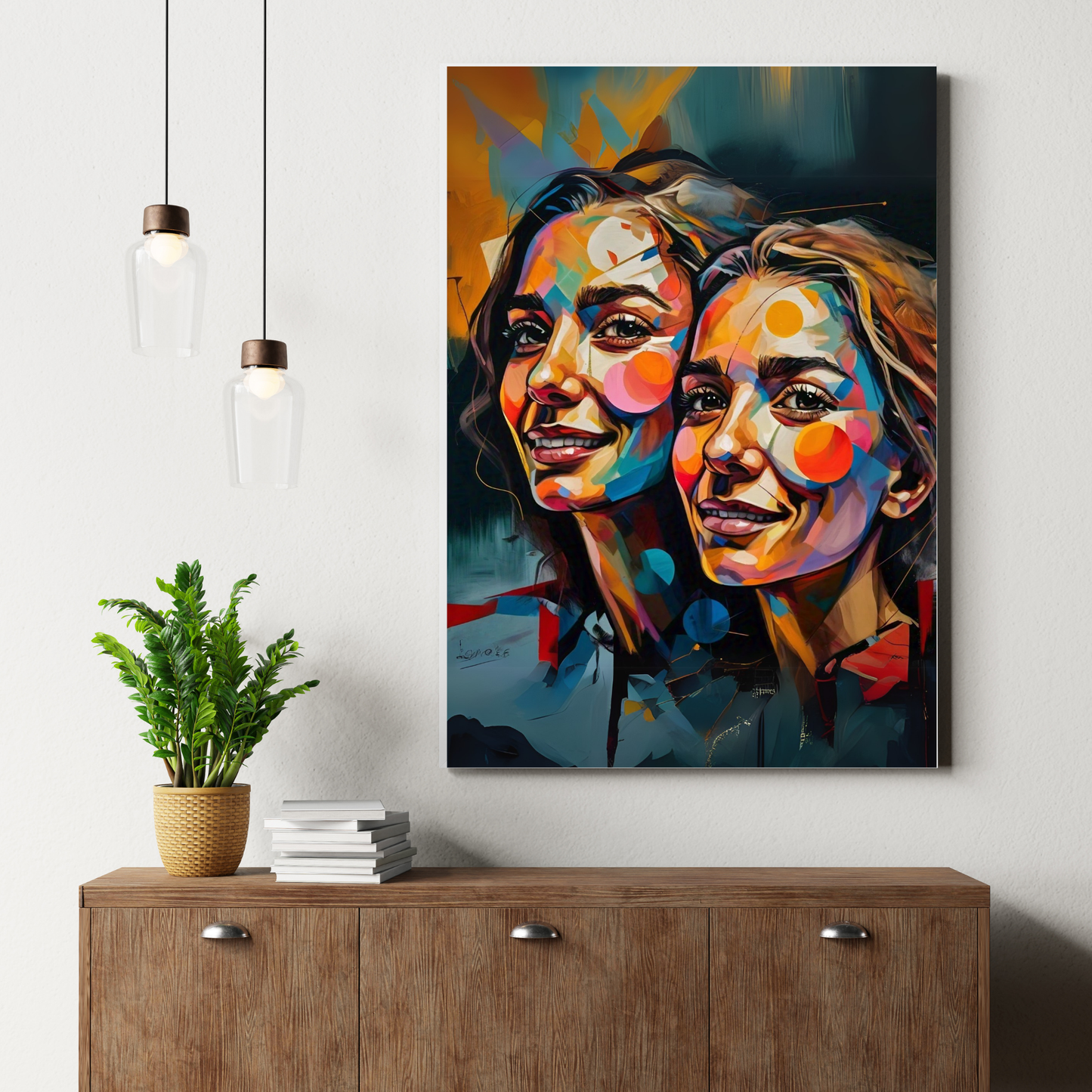 Phoenix Rising - Face Portrait Art, Symbolizing Transformation and Renewal