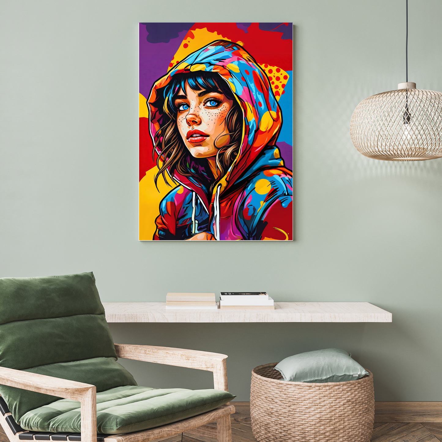 Rebel Heart - Hoodie-Clad Woman Portrait Art