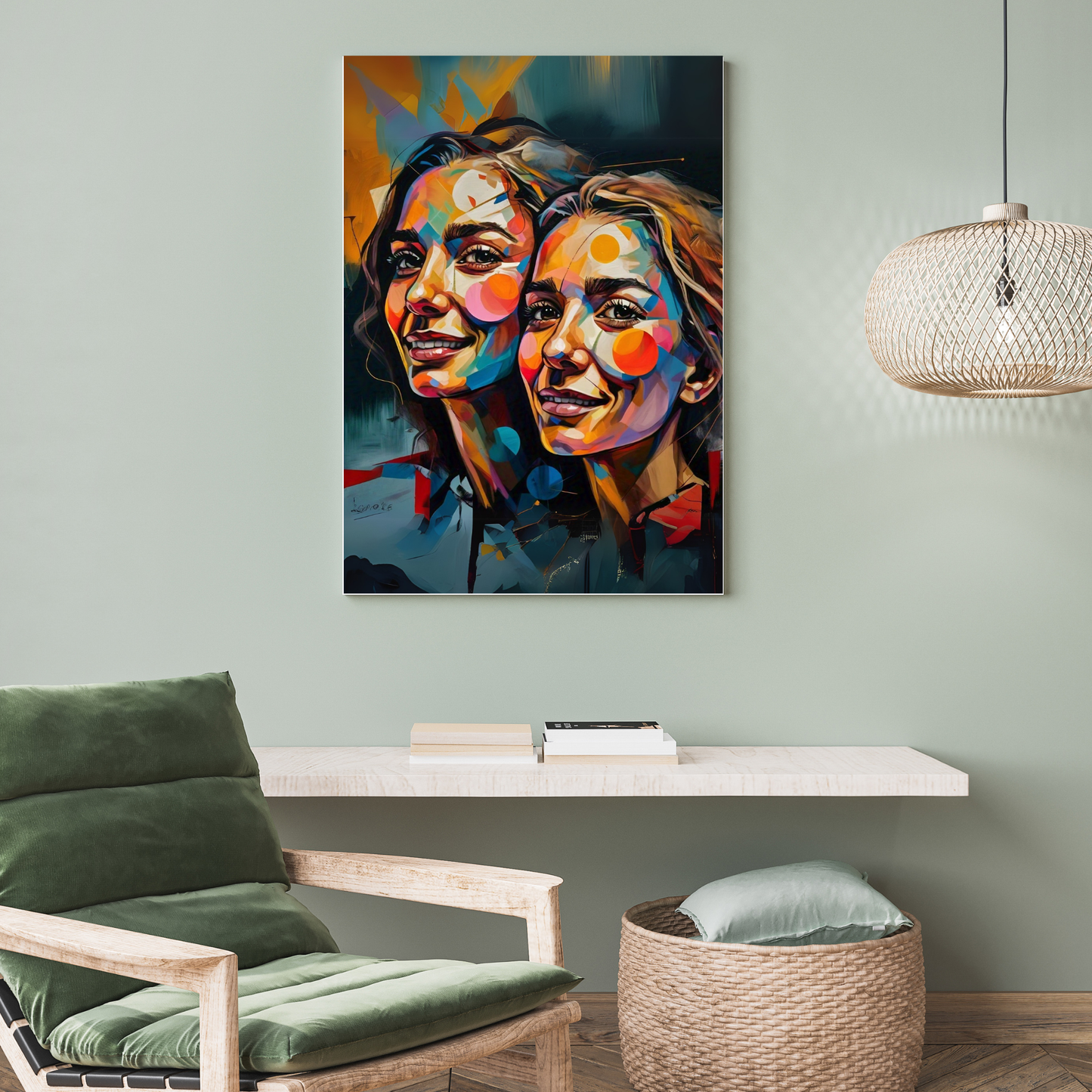 Phoenix Rising - Face Portrait Art, Symbolizing Transformation and Renewal