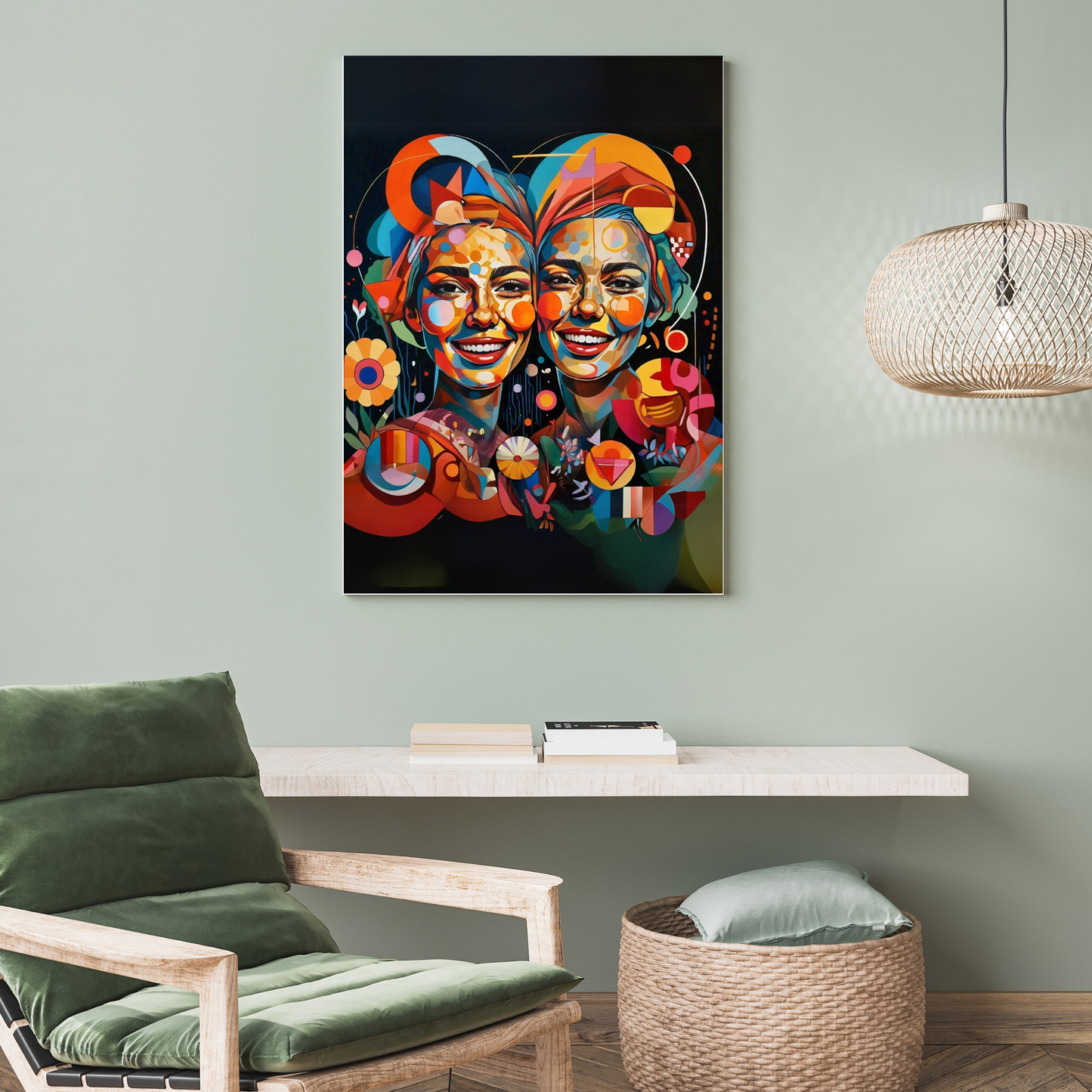 Duality of Soul - Two Faces, One Spirit Portrait Art