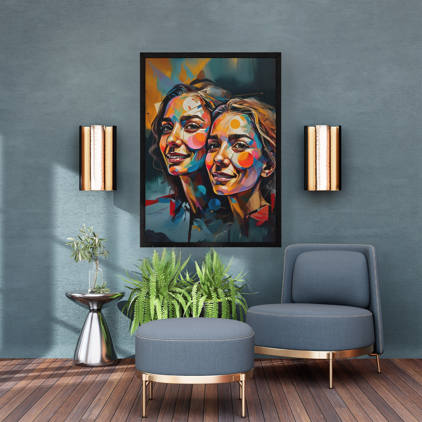 Phoenix Rising - Face Portrait Art, Symbolizing Transformation and Renewal