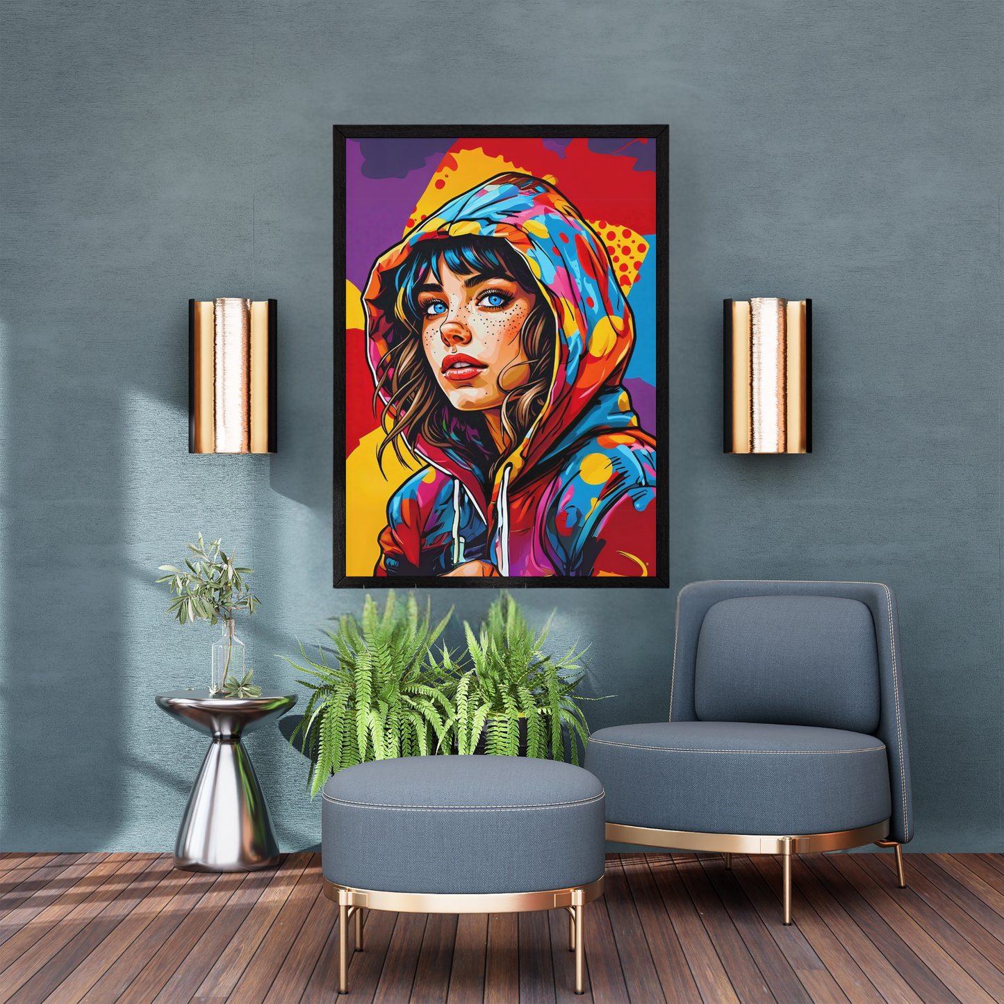 Rebel Heart - Hoodie-Clad Woman Portrait Art