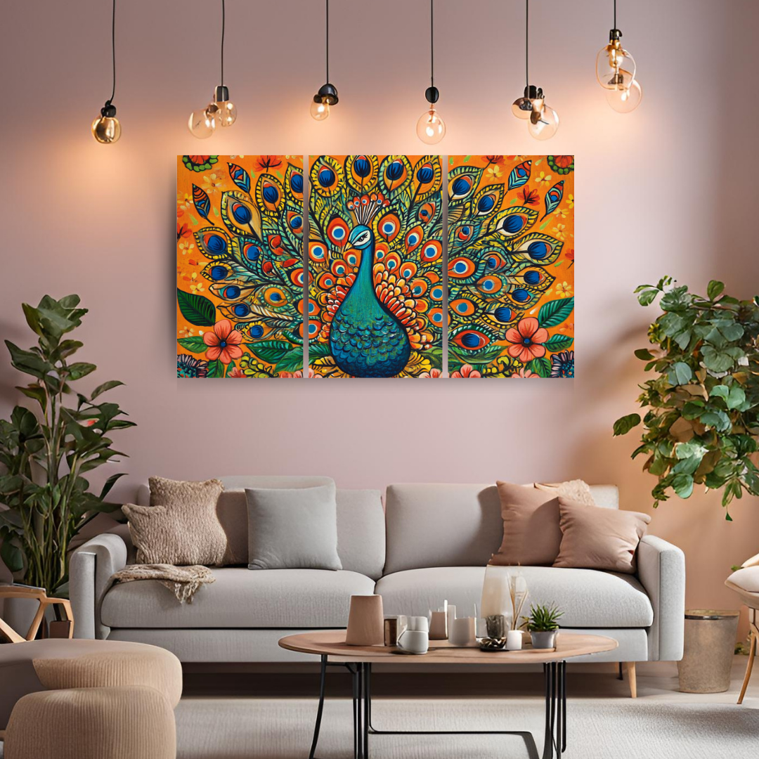 Peacock Motif - Representing beauty and pride - Indian Folk Artwork