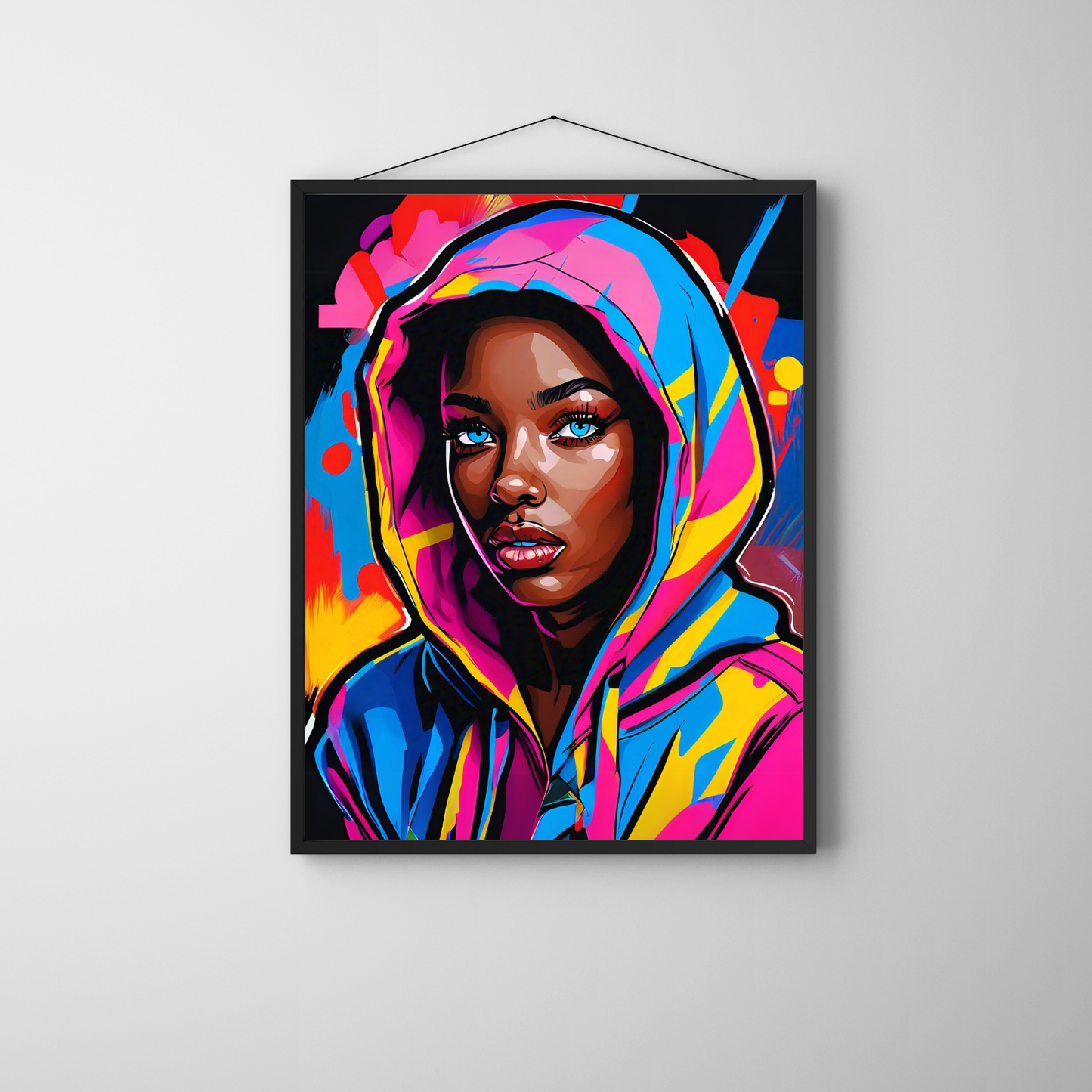 Midnight Muse - Hoodie-Clad Woman Portrait Painting, Inspired by the Night