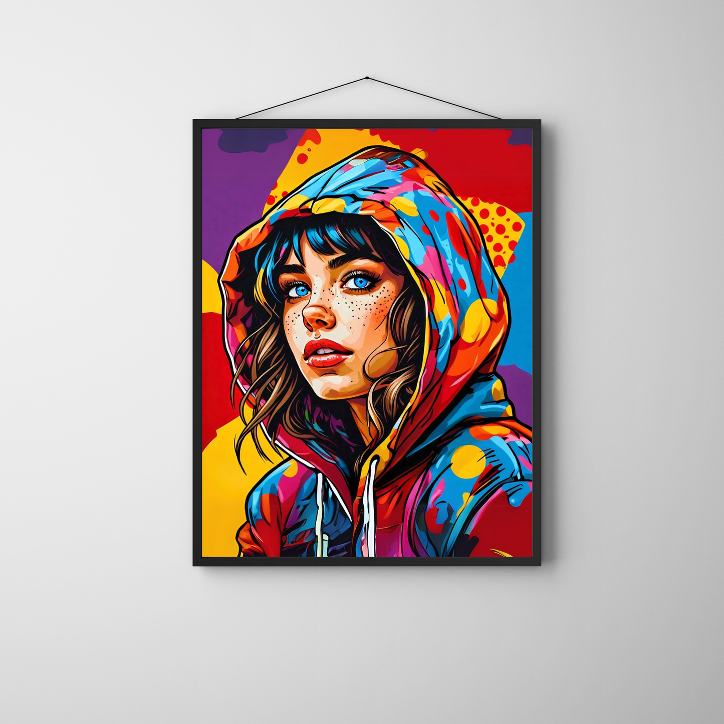 Rebel Heart - Hoodie-Clad Woman Portrait Art