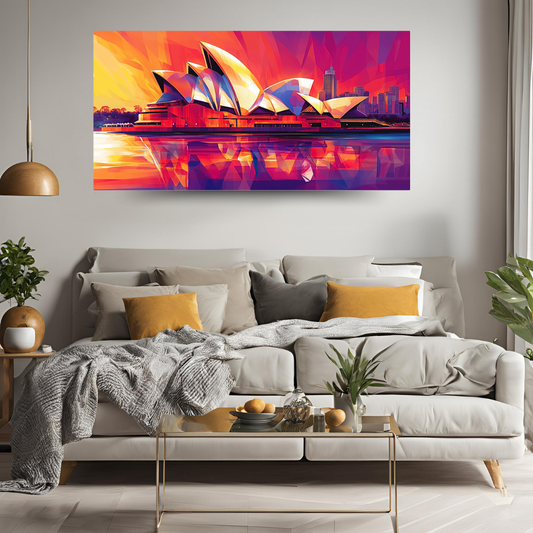 Sydney Opera House: Vibrant colors, sail-like design, and harbor views -Landscapes