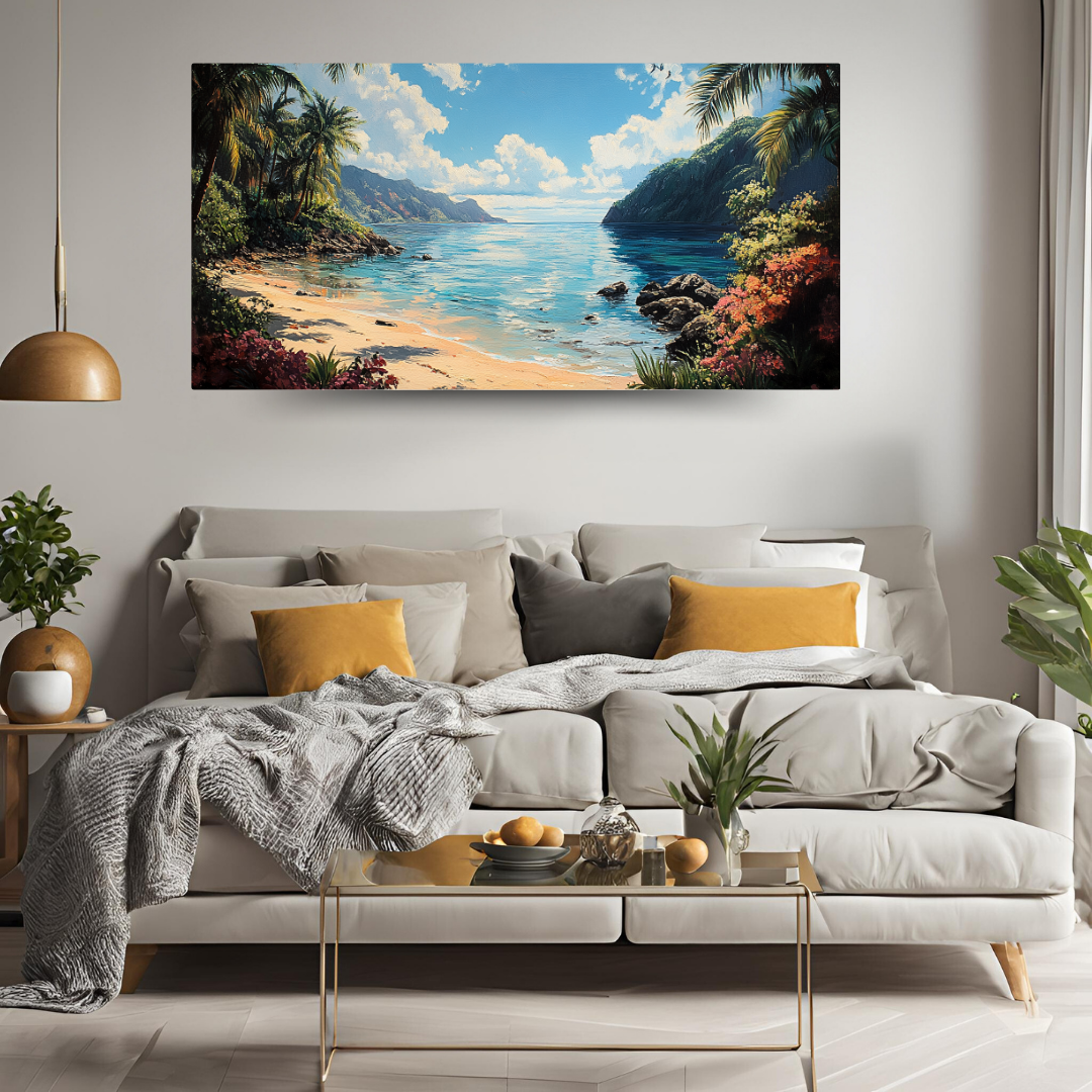 Tropical Oasis 2: Vibrant colors, palm trees, and serene water - Landscapes