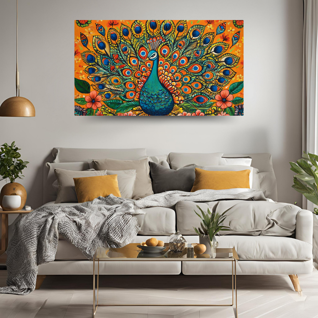 Peacock Motif - Representing beauty and pride - Indian Folk Artwork