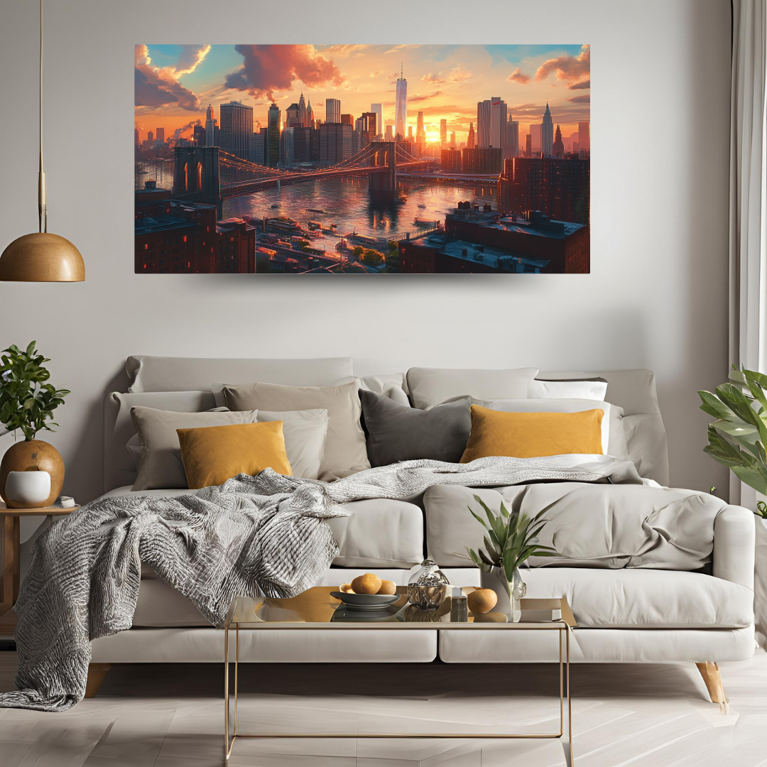 New York Sunset: Skyscrapers, Brooklyn Bridge, and vibrant energy - Cityscapes