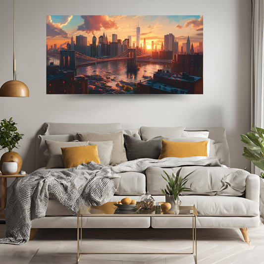 New York Sunset: Skyscrapers, Brooklyn Bridge, and vibrant energy - Cityscapes