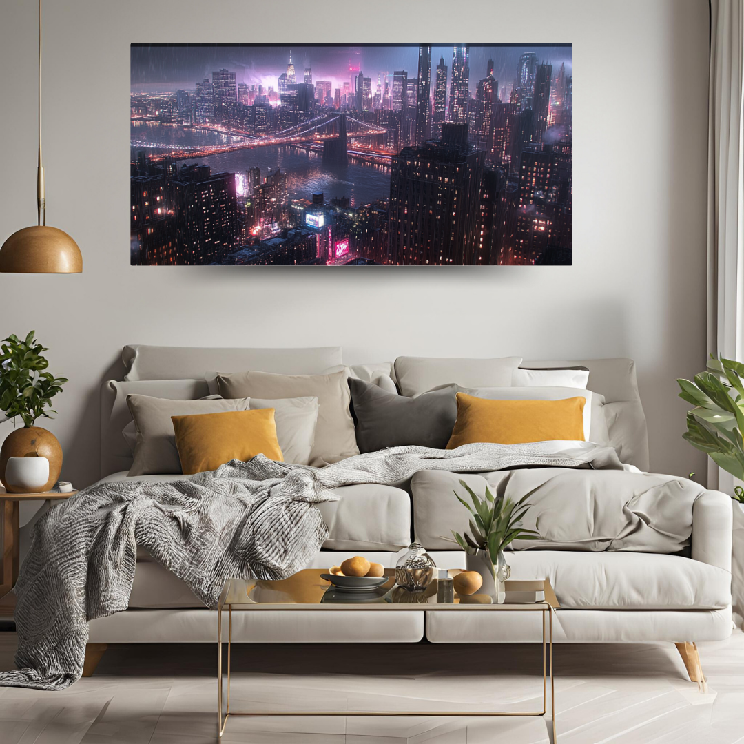 New York Cityscape: Skyscrapers, Brooklyn Bridge, and vibrant energy