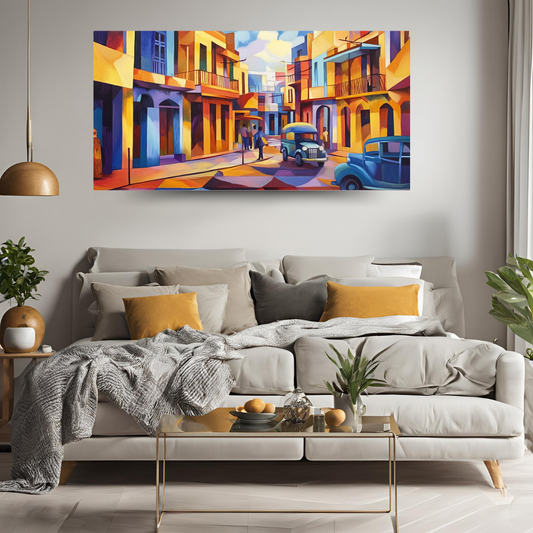 Indian Street Scene 2: Vibrant colors, bustling energy - Cityscapes