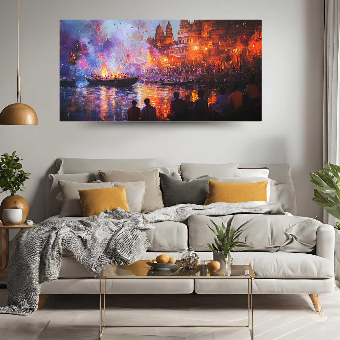 Ganga Aarti in Varanasi: Vibrant colors, sacred Ganges River, and spiritual energy - Landscapes