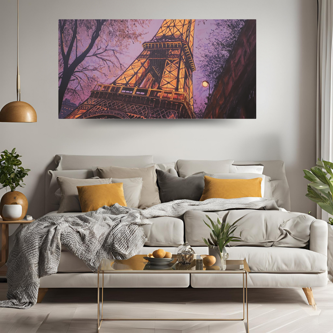 Eiffel Tower at Twilight: Soft colors, city lights, and iron latticework - Cityscapes