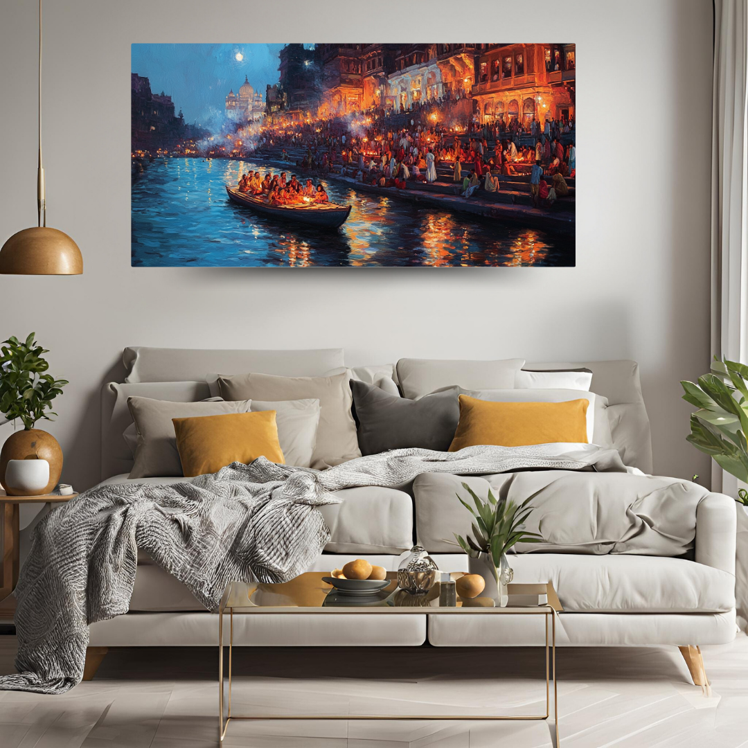 Ganga's Blessings: Representing the sacred river's life-giving energy - Landscapes