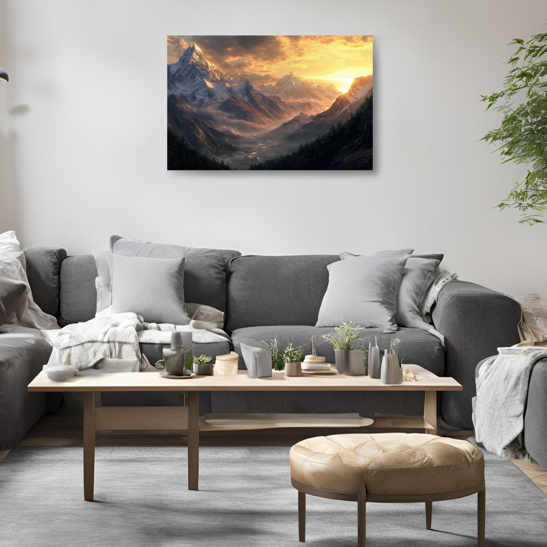 Himalayan Series: Snow-capped Mountains, Golden light, and Misty atmosphere - Landscapes
