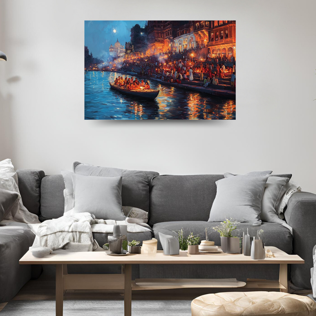 Ganga's Blessings: Representing the sacred river's life-giving energy - Landscapes