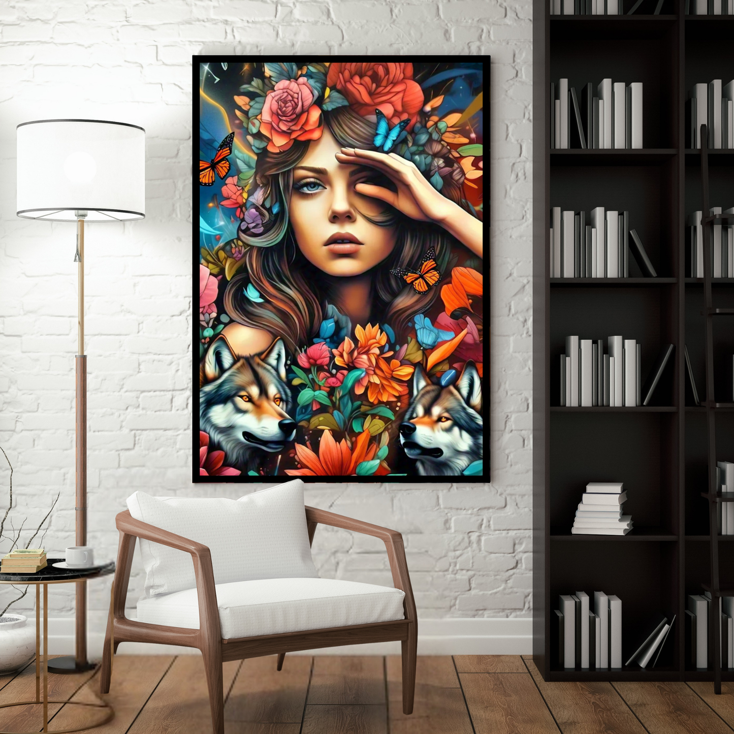 Freedom - Wolf Spirit Woman Portrait Art