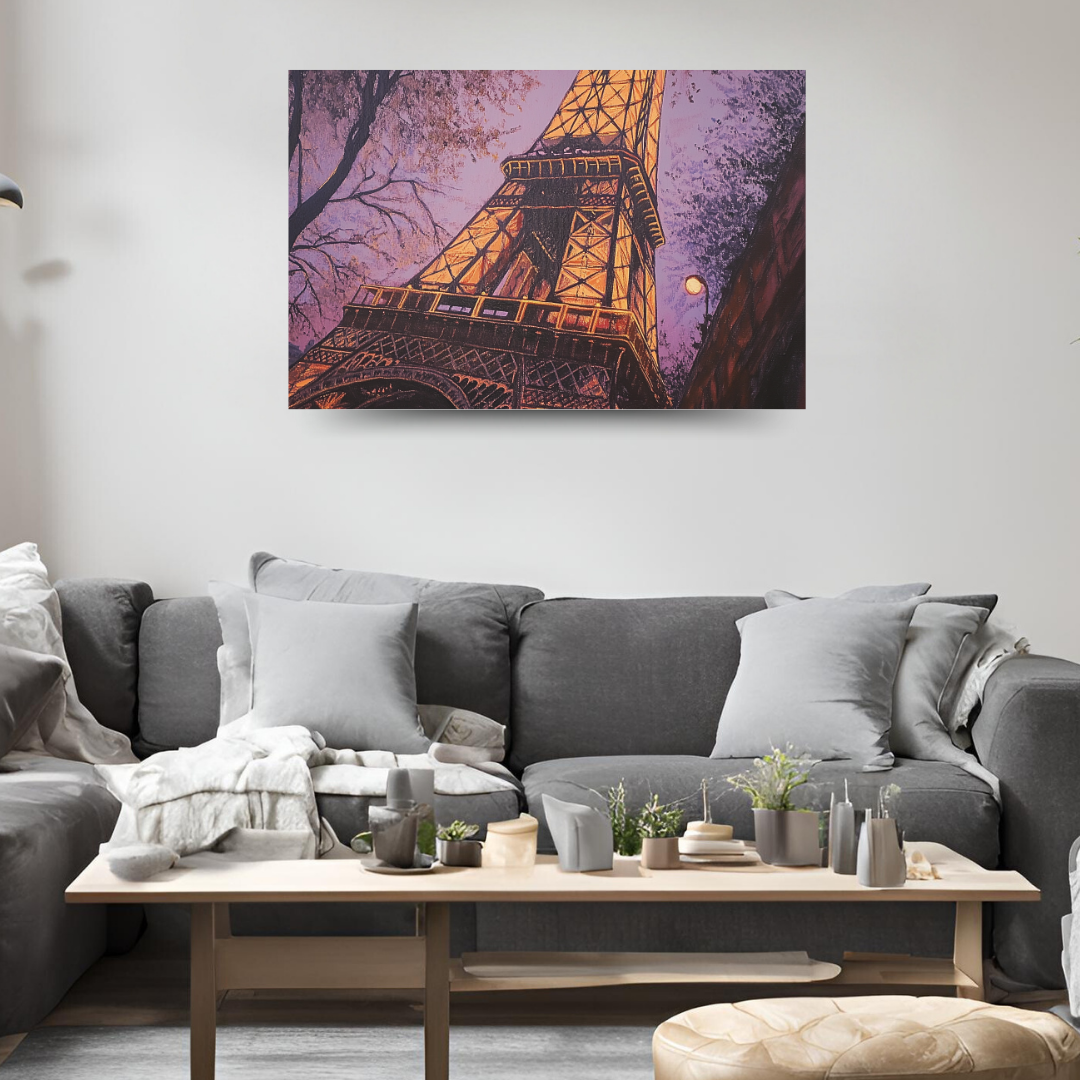 Eiffel Tower at Twilight: Soft colors, city lights, and iron latticework - Cityscapes