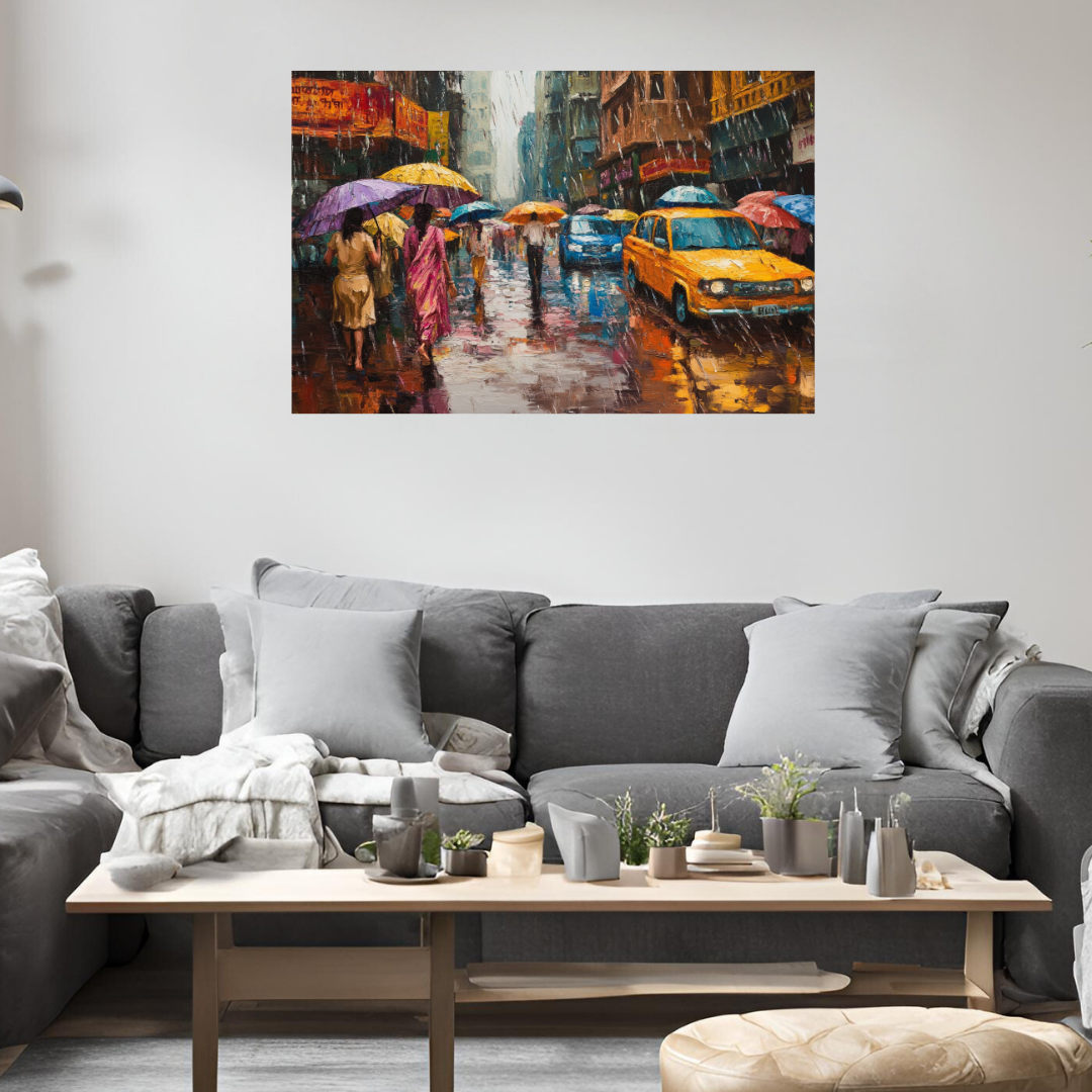 Monsoon in Mumbai: Rainy streets, vibrant colors, and bustling energy - Cityscapes