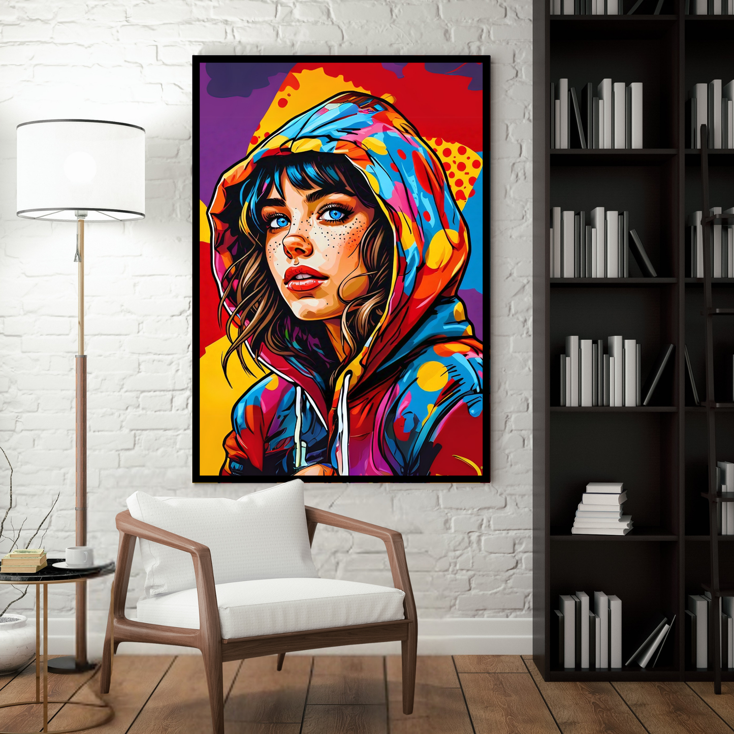 Rebel Heart - Hoodie-Clad Woman Portrait Art