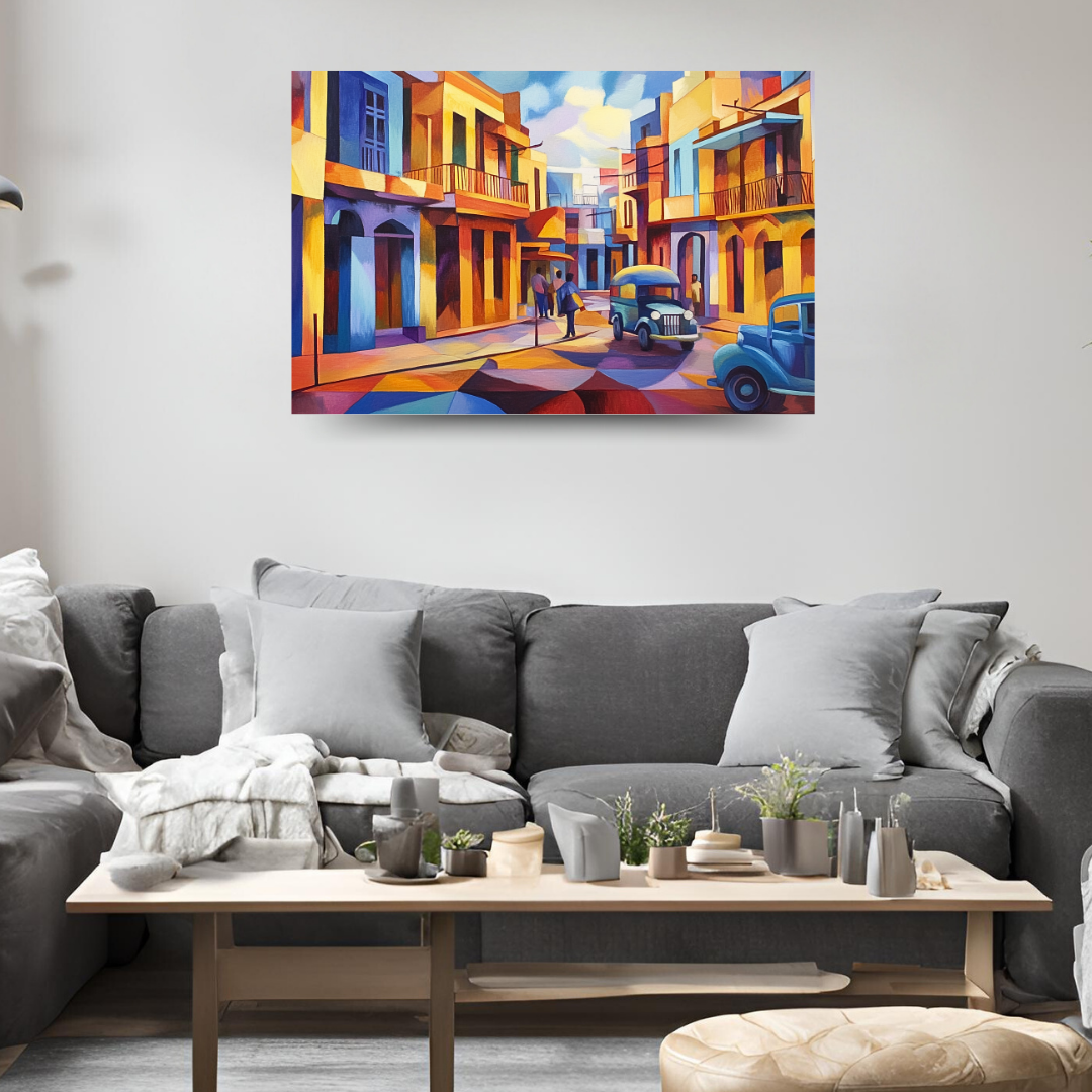 Indian Street Scene 2: Vibrant colors, bustling energy - Cityscapes