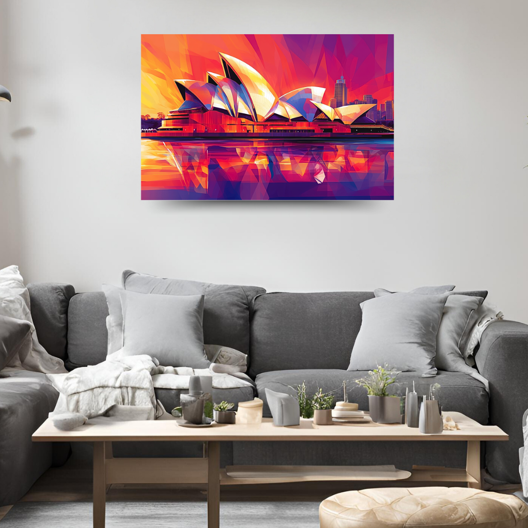 Sydney Opera House: Vibrant colors, sail-like design, and harbor views -Landscapes