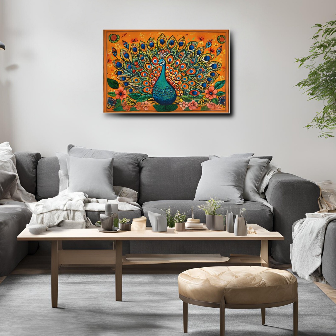 Peacock Motif - Representing beauty and pride - Indian Folk Artwork