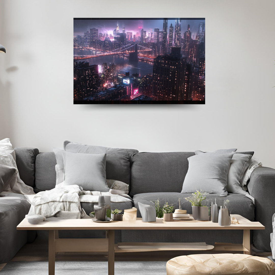 New York Cityscape: Skyscrapers, Brooklyn Bridge, and vibrant energy