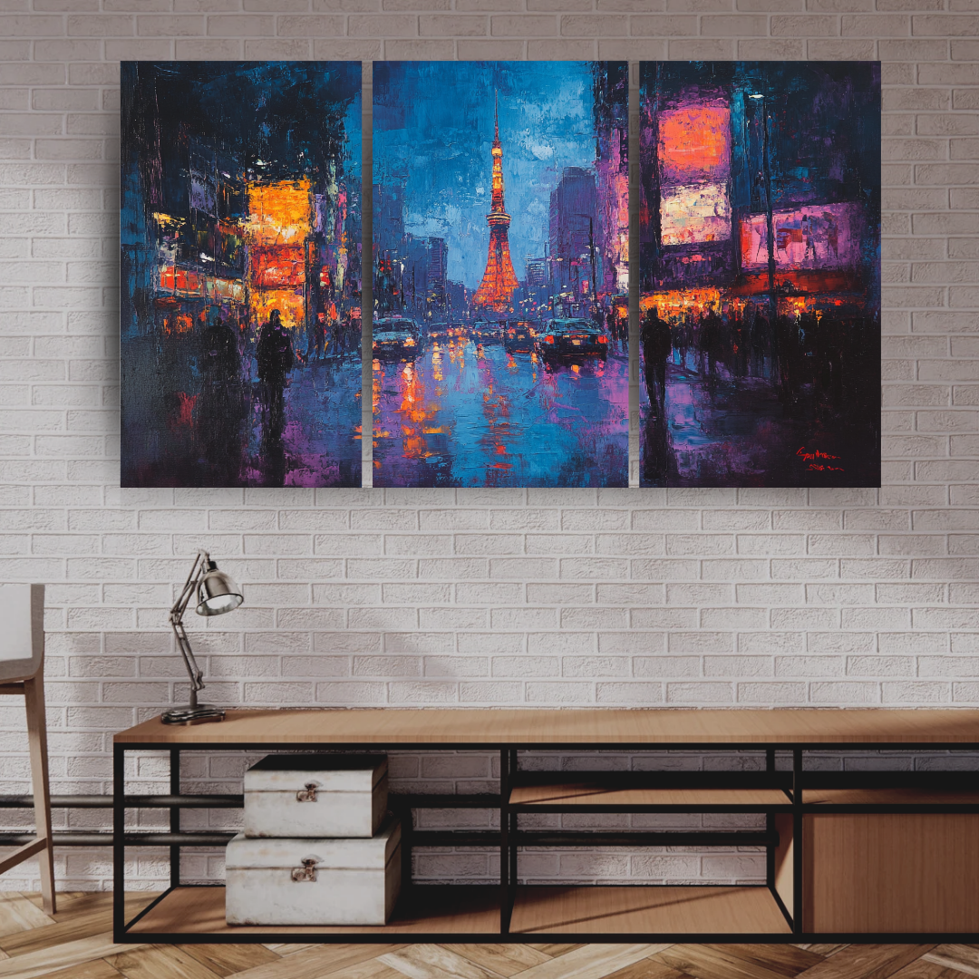 Tokyo Neon: Vibrant city lights, bustling streets, and Tokyo Tower - Landscapes