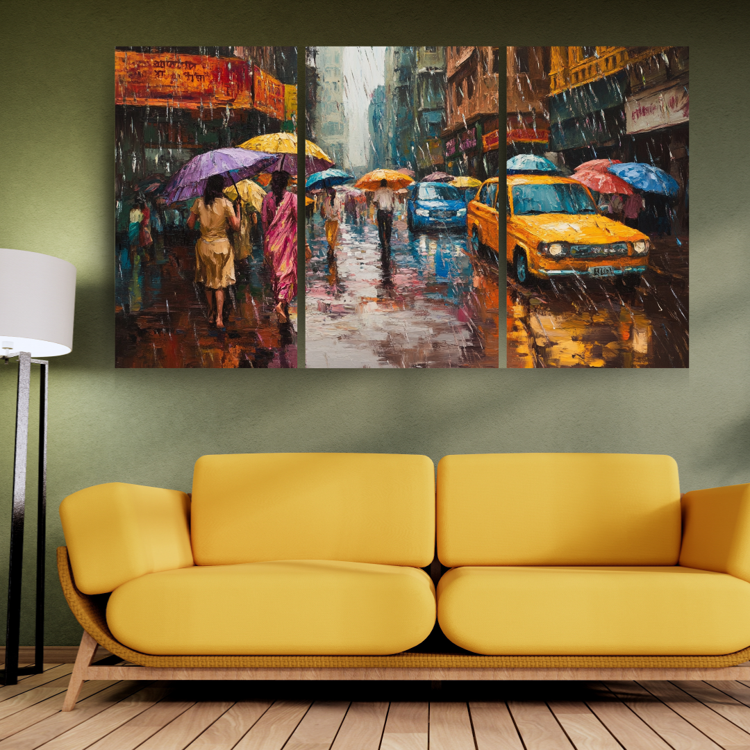 Monsoon in Mumbai: Rainy streets, vibrant colors, and bustling energy - Cityscapes