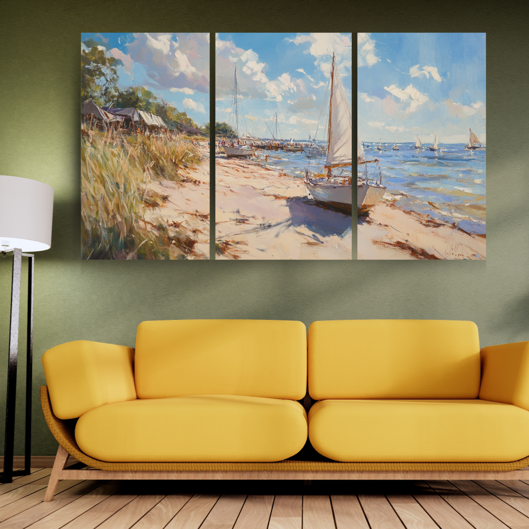 Summer in the Hamptons: Beach scenes, sailboats, and warm sunlight - Landscapes