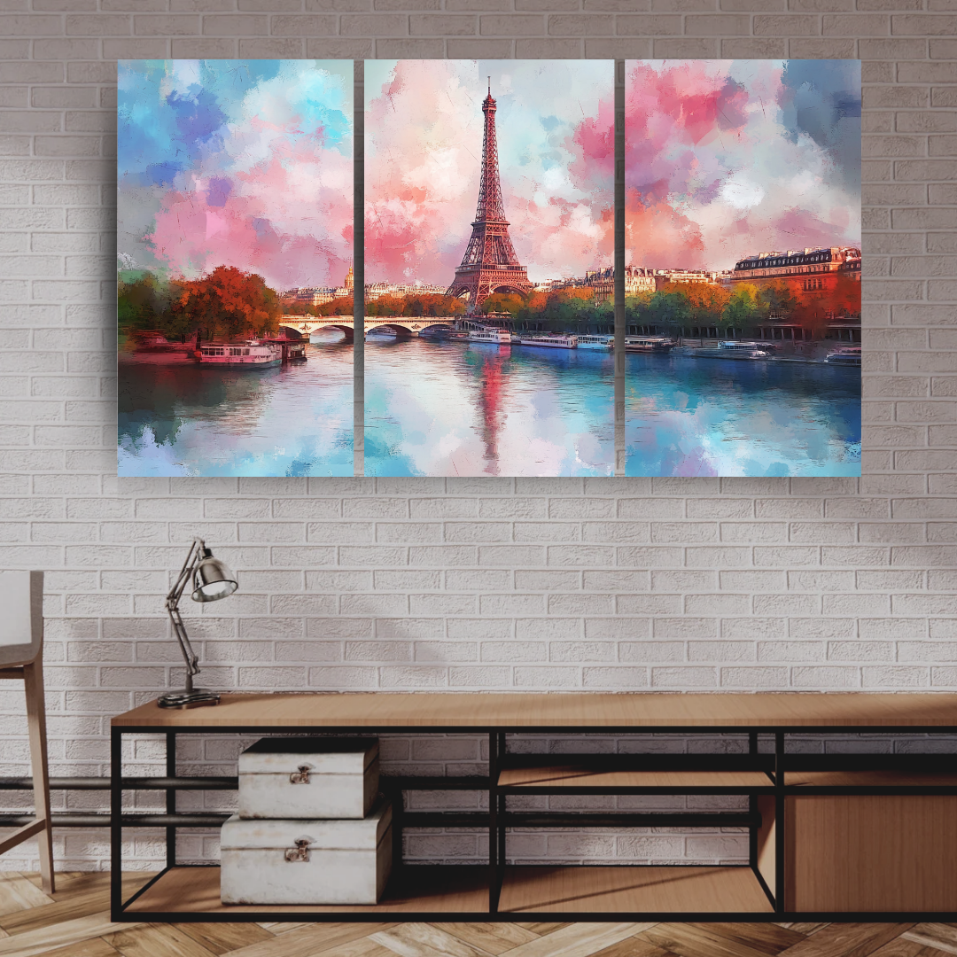 Parisian Dreams: Soft colors, Eiffel Tower, and Seine River - Cityscapes