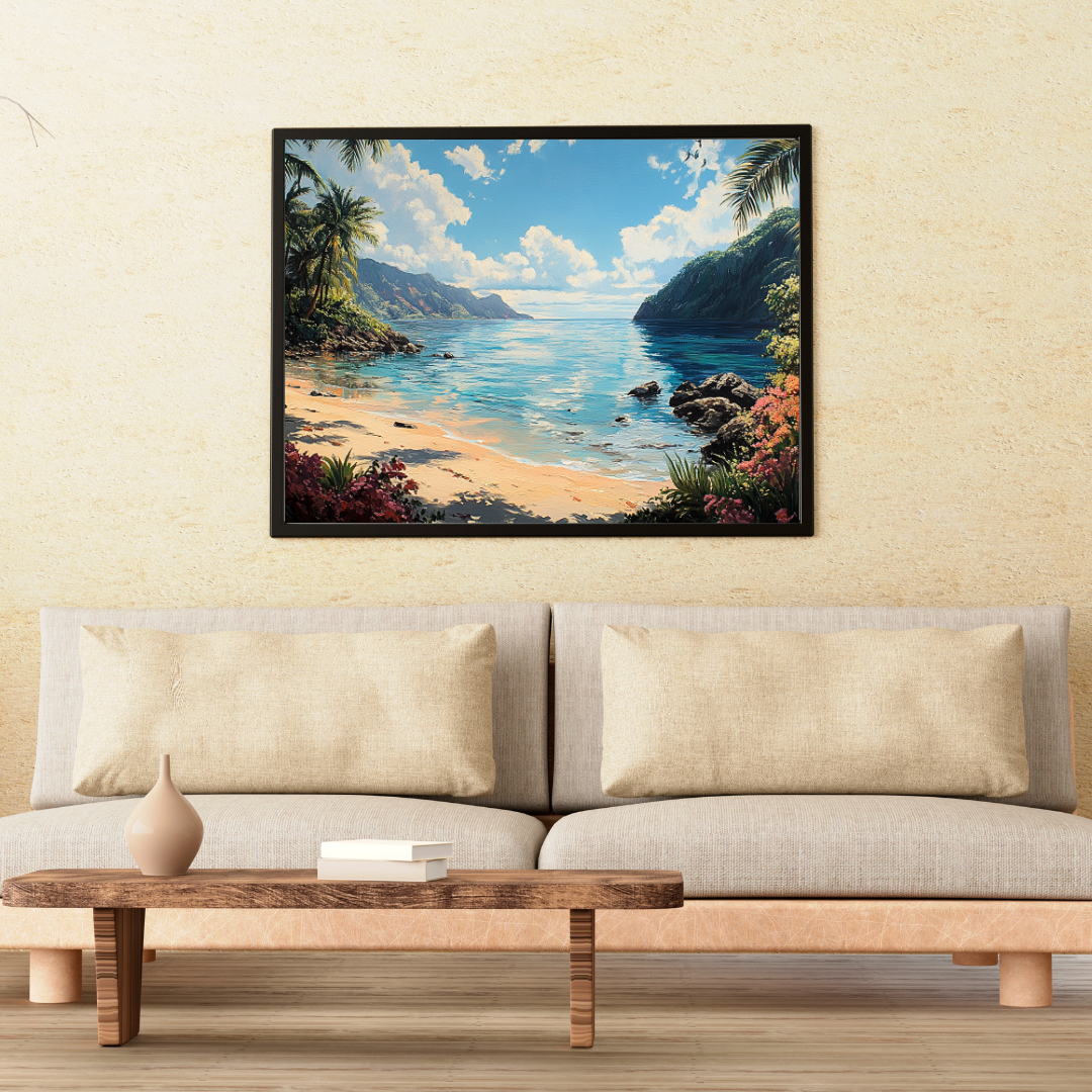 Tropical Oasis 2: Vibrant colors, palm trees, and serene water - Landscapes