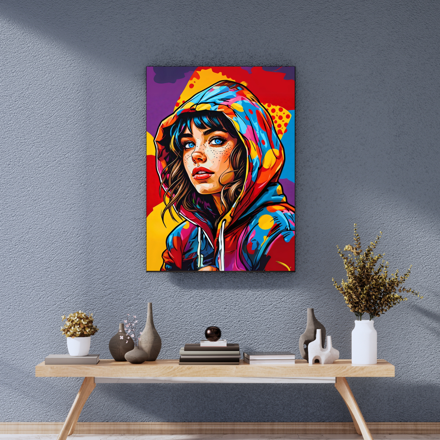 Rebel Heart - Hoodie-Clad Woman Portrait Art