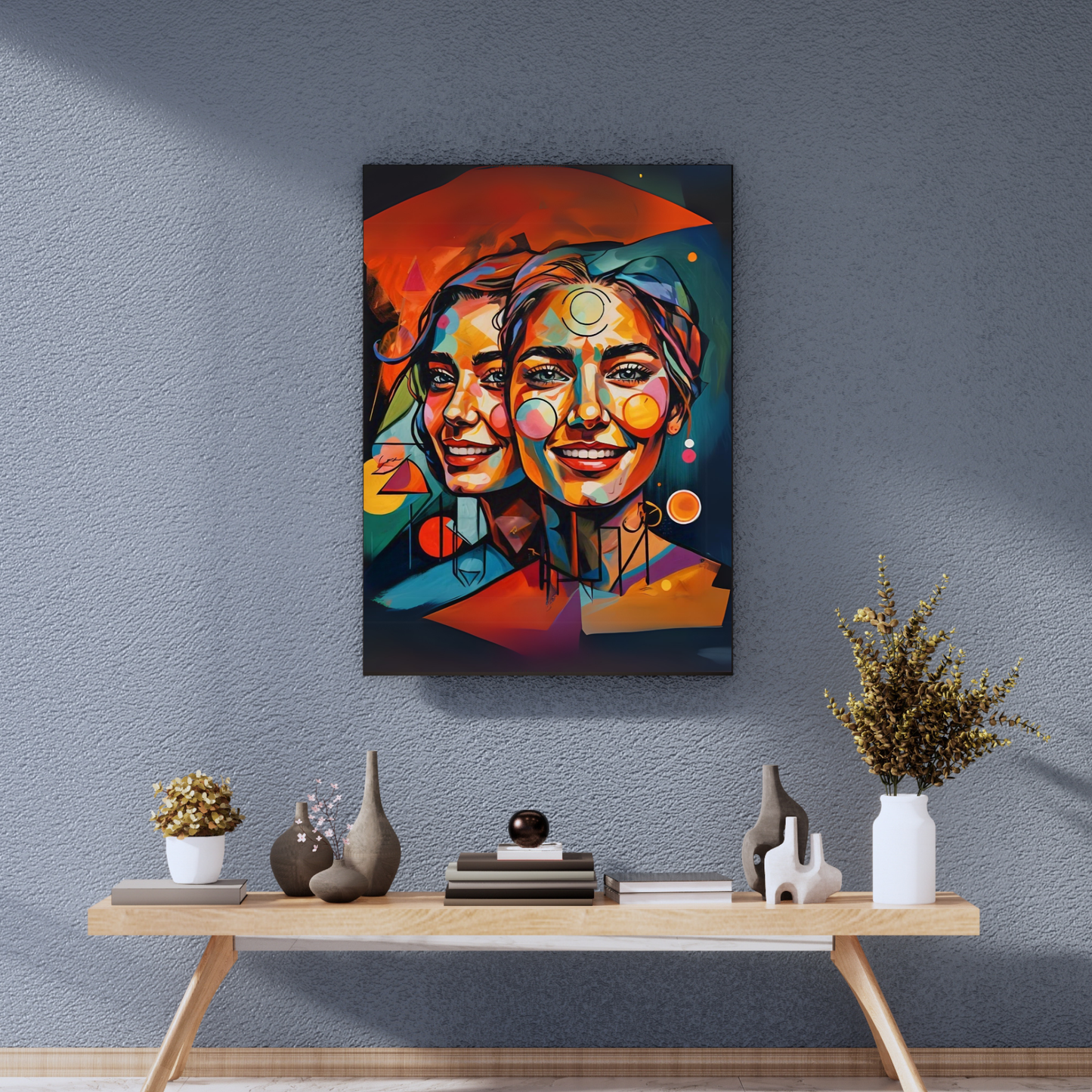 Twin Flames - Face Portrait Art, Representing Spiritual Connection