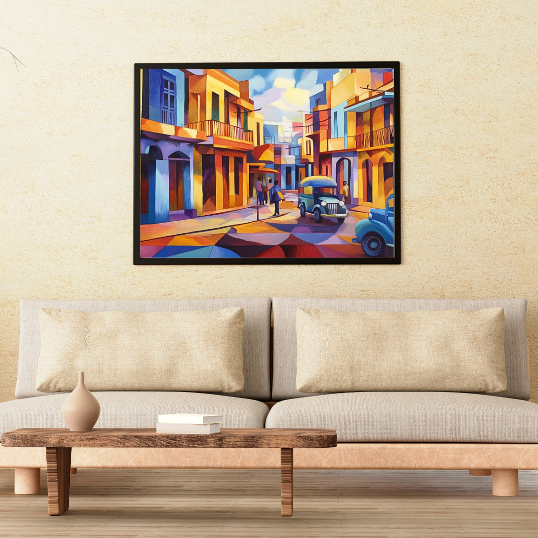 Indian Street Scene 2: Vibrant colors, bustling energy - Cityscapes