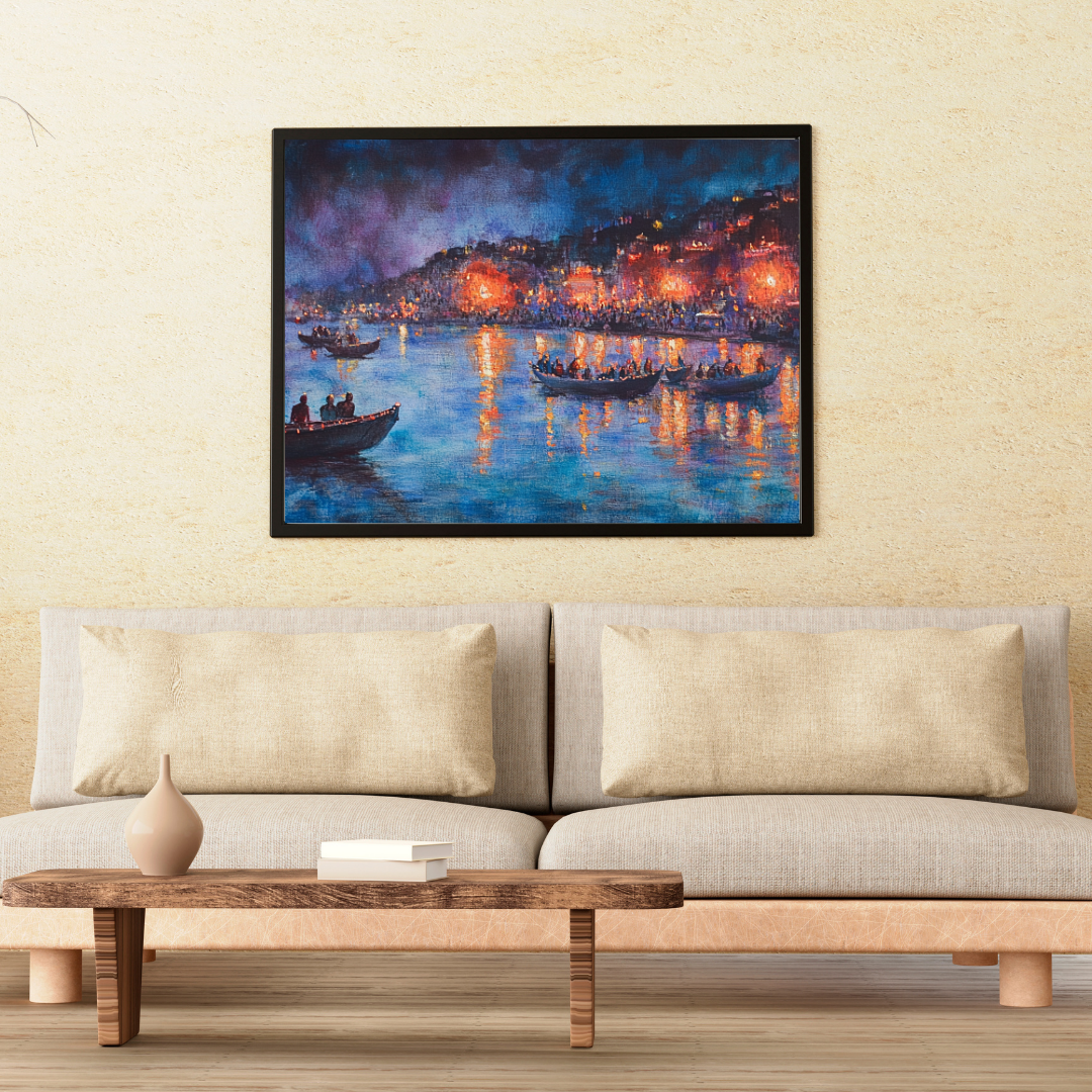 Ganga Ghat: Vibrant colors, sacred Ganges River, and spiritual energy - Landscapes