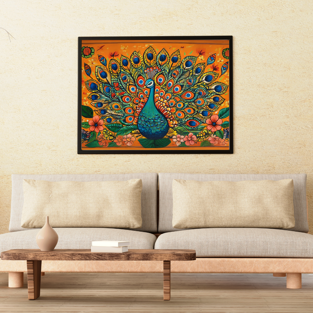 Peacock Motif - Representing beauty and pride - Indian Folk Artwork