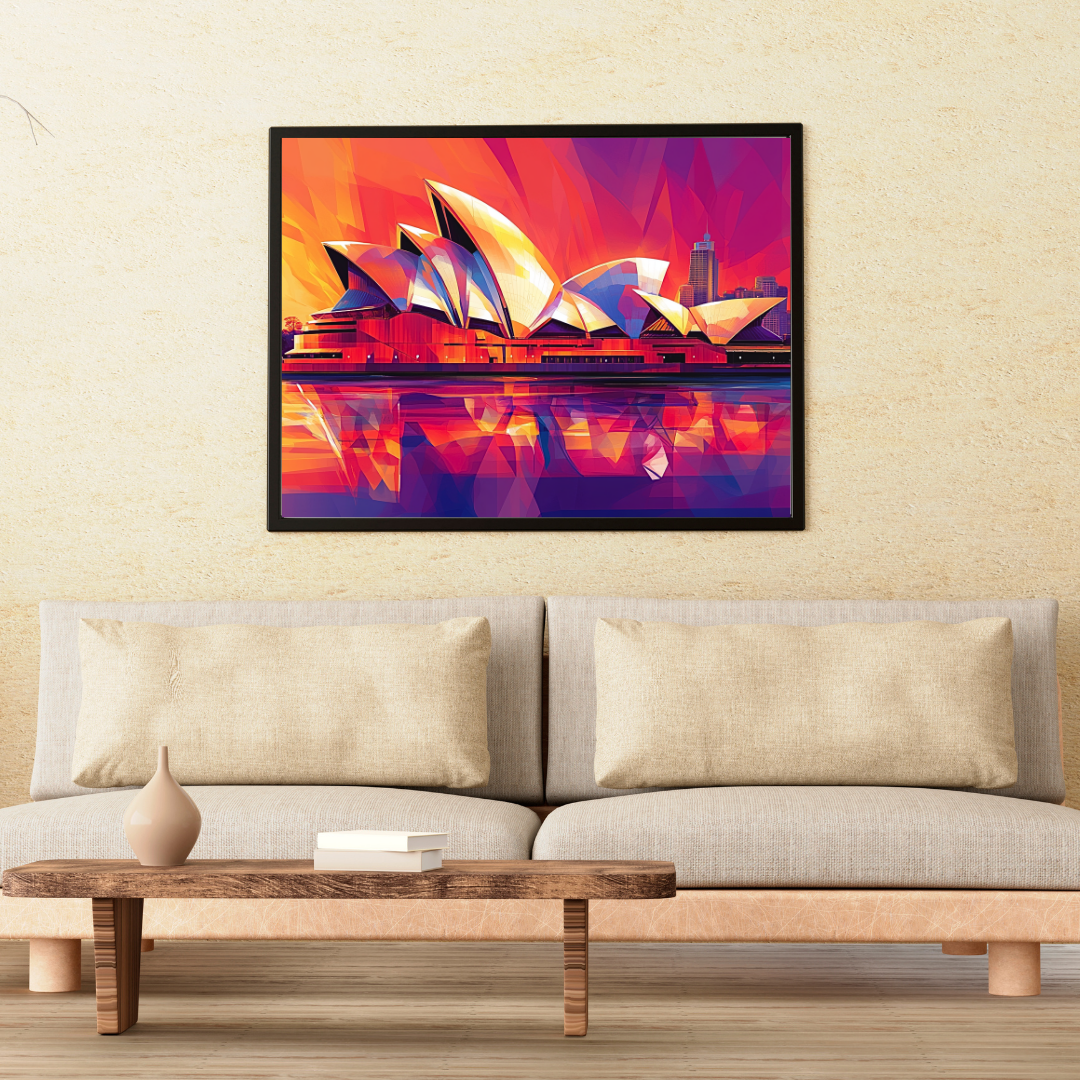 Sydney Opera House: Vibrant colors, sail-like design, and harbor views -Landscapes