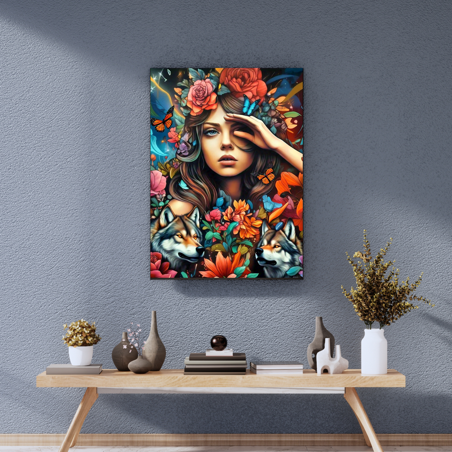 Freedom - Wolf Spirit Woman Portrait Art