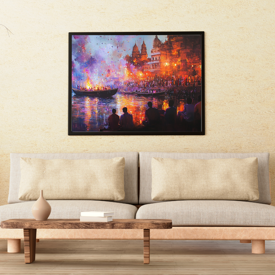 Ganga Aarti in Varanasi: Vibrant colors, sacred Ganges River, and spiritual energy - Landscapes