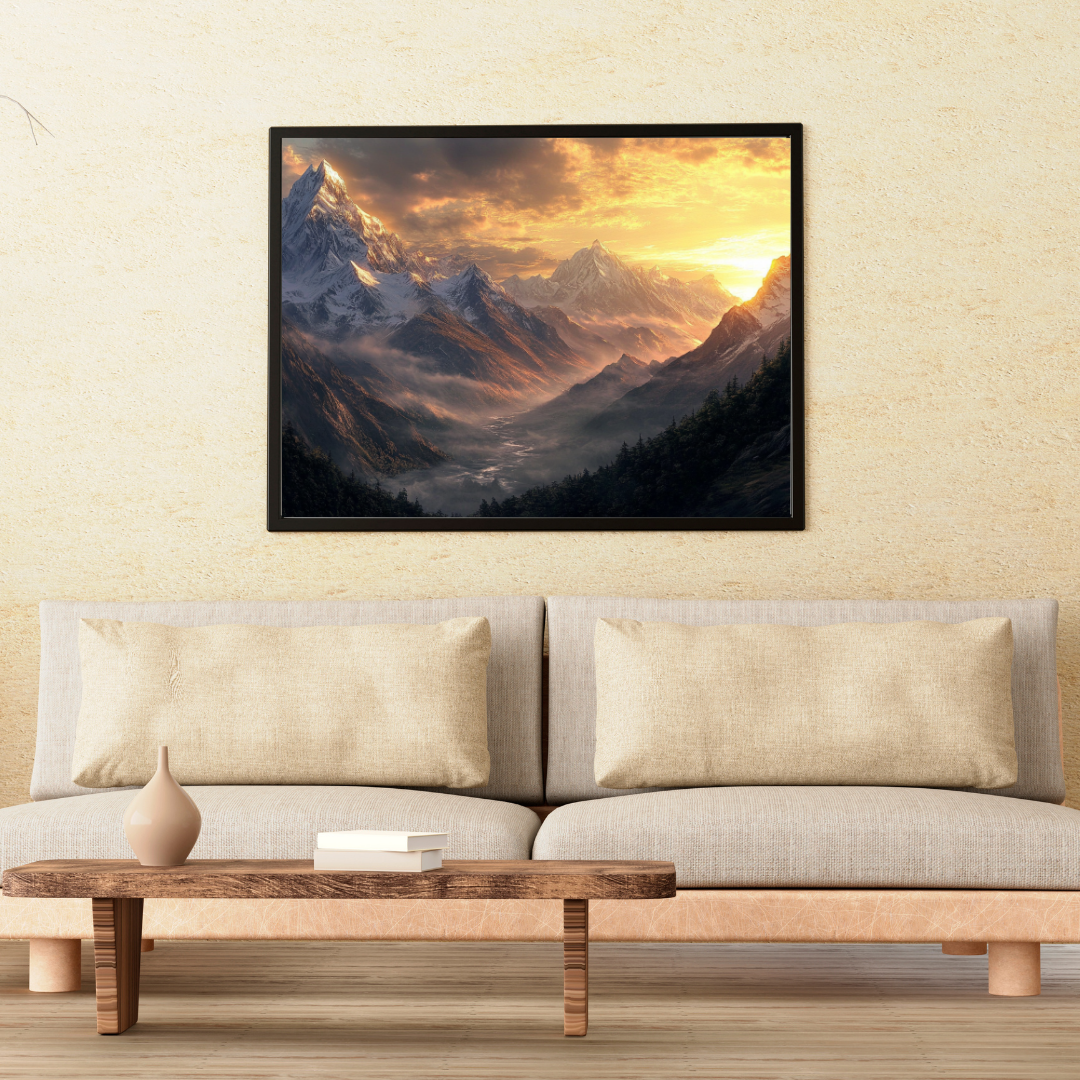 Himalayan Series: Snow-capped Mountains, Golden light, and Misty atmosphere - Landscapes