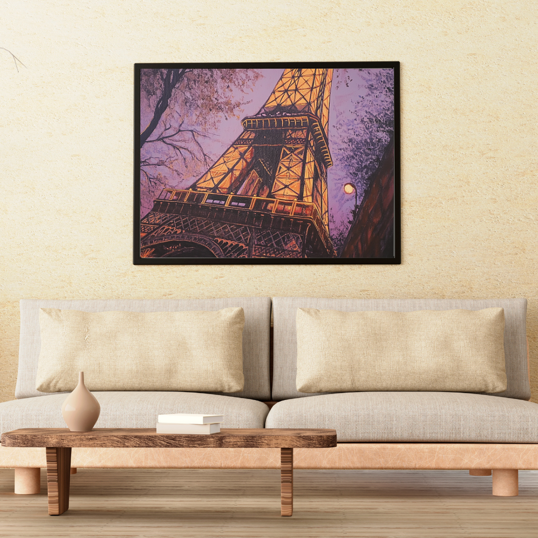 Eiffel Tower at Twilight: Soft colors, city lights, and iron latticework - Cityscapes