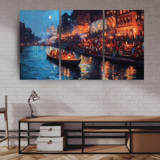 Ganga's Blessings: Representing the sacred river's life-giving energy - Landscapes