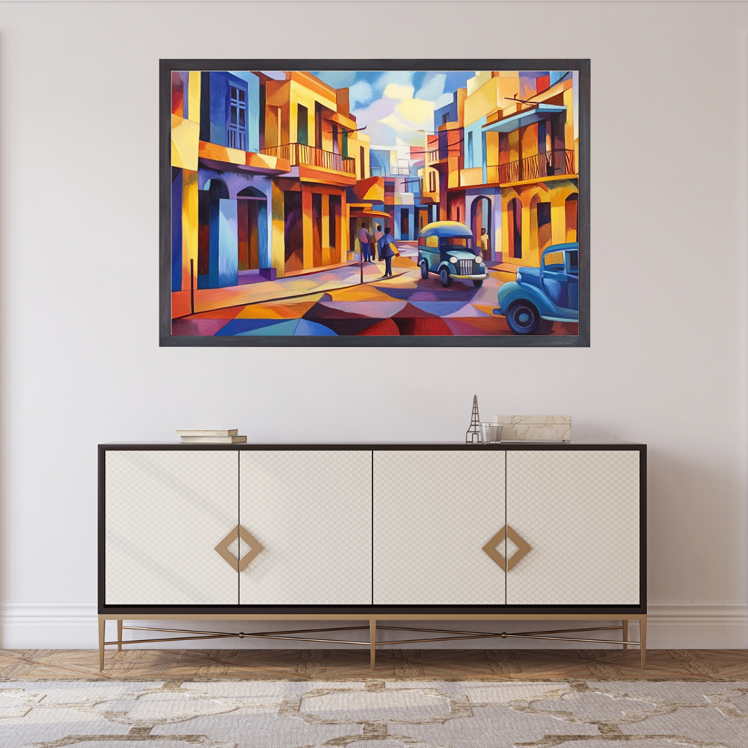 Indian Street Scene 2: Vibrant colors, bustling energy - Cityscapes