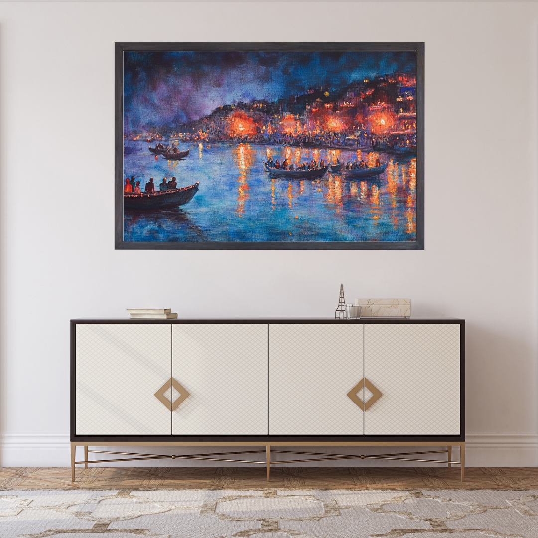 Ganga Ghat: Vibrant colors, sacred Ganges River, and spiritual energy - Landscapes