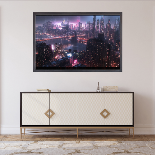 New York Cityscape: Skyscrapers, Brooklyn Bridge, and vibrant energy