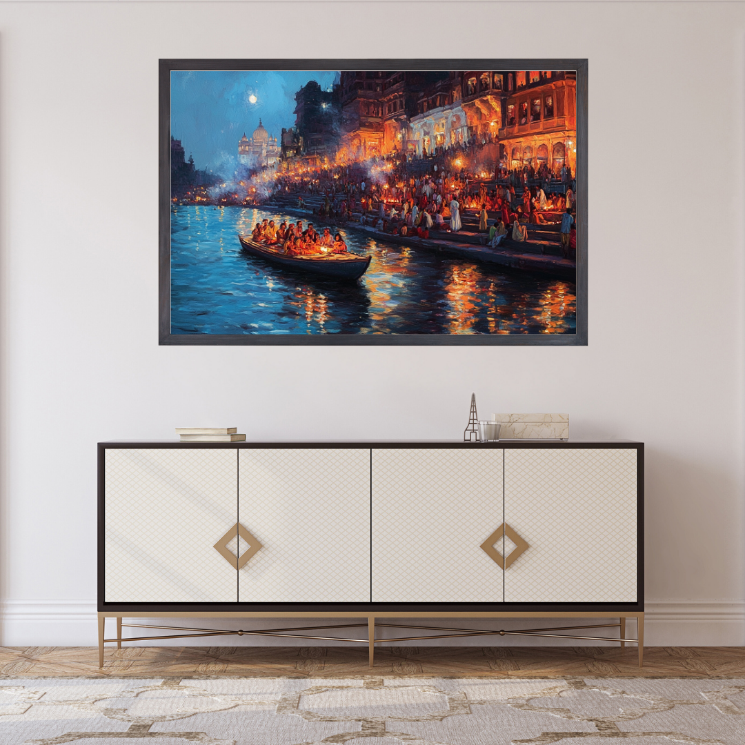 Ganga's Blessings: Representing the sacred river's life-giving energy - Landscapes